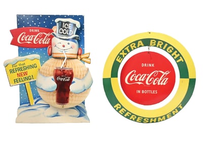 COLLECTION OF 2 COCA-COLA CARDBOARD SIGNS