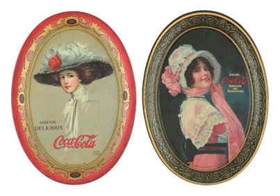 COLLECTION OF 2 1910 & 1914 COCA-COLA TIP TRAYS