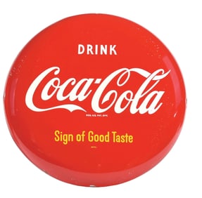 COCA-COLA SIGN OF GOOD TASTE BUTTON SIGN