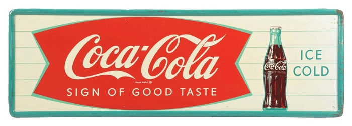 COCA-COLA "SIGN OF GOOD TASTE" FISHTAIL SIGN