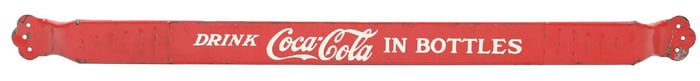 DRINK COCA-COLA IN BOTTLES DOOR PUSH BAR SIGN