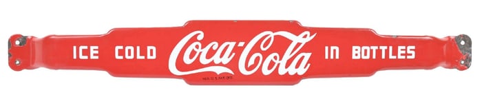 ICE COLD COCA-COLA IN BOTTLES DOOR PUSH BAR SIGN