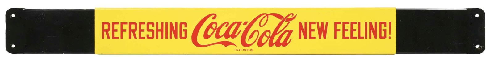 REFRESHING COCA-COLA NEW FEELING PUSH BAR SIGN (1 of 2)