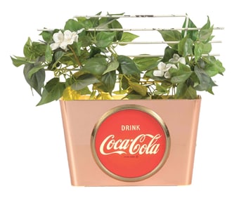 COCA-COLA LIGHTED SIGN W/ FLORAL ARRANGEMENT