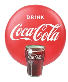 DRINK COCA-COLA VACUFORM FESTOON ELEMENT SIGN W/ FOUNTAIN GLASS