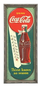 COCA-COLA THERMOMETER W/ BOTTLE GRAPHIC