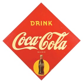 MASONITE COCA-COLA SIGN W/ SUNSPOT GRAPHIC