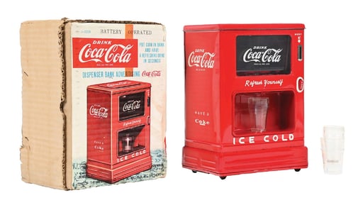 COCA-COLA TOY BANK DISPENSER W/ BOX