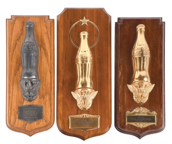 COLLECTION OF 3: COCA-COLA AWARD PLAQUES.