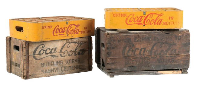 COLLECTION OF 4 COCA-COLA BOTTLE CRATES