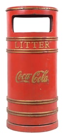 VINTAGE COCA-COLA LITTER/ TRASH BIN