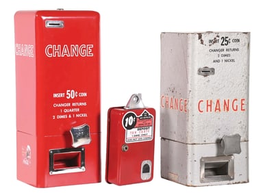 COLLECTION OF 3 COIN CHANGING MACHINES