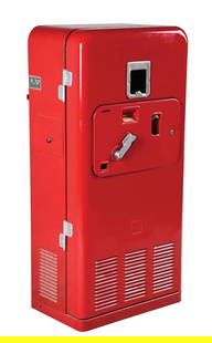 COCA-COLA VMC 33 VENDING MACHINE: This c. 1950s VMC 33 Vending Machine held 33 bottles. This machine has been repainted, but the restoration was not completed. CONDITION: The machine has been repainted, and the internals are still pre
