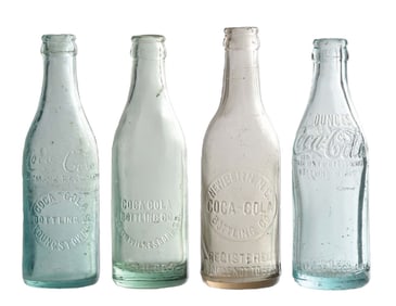 COLLECTION OF 4 COCA-COLA STRAIGHT-SIDED GLASS BOTTLES