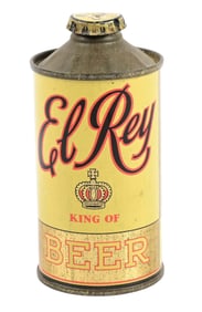 EL REY KING OF BEER LOW PROFILE CONE TOP BEER CAN