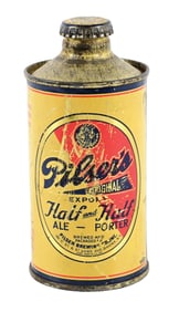 PILSER'S EXPORT HALF AND HALF ALE AND PORTER J-SPOUT CONE TOP BEER CAN