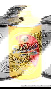 PILSER'S EXPORT HALF AND HALF ALE AND PORTER J-SPOUT CONE TOP BEER CAN: Pilser Brewing Co. Inc. - Bronx, NY. Difficult to find Pilser's Half and Half J-Spout cone top beer can. Solid example with nice paint. Has wear and scratching throughout the can. Couple of finger tip