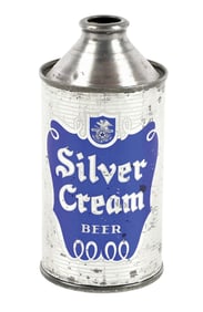 SILVER CREAM BEER CONE TOP BEER CAN