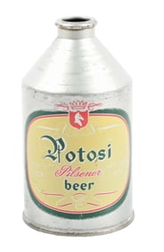 POTOSI PILSENER BEER CROWNTAINER CONE TOP BEER CAN