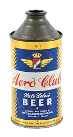 AERO-CLUB PALE SELECT BEER CONE TOP BEER CAN