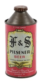 F&S PILSENER BEER - FUHRMANN & SCHMIDT CONE TOP BEER CAN