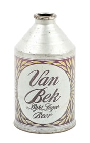 VAN BEK LIGHT LAGER BEER CROWNTAINER CONE TOP BEER CAN