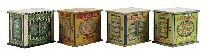 COLLECTION OF 4 ADAM'S CHEWING GUM TINS