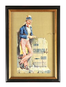 CHAMPAGNE GUM SIGN W/ UNCLE SAM GRAPHIC