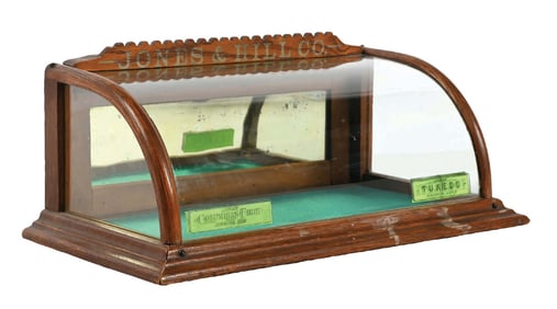 JONES & HILL CO OAK CHEWING GUM DISPLAY CASE