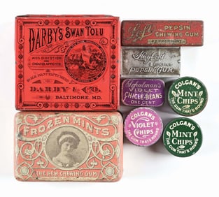 COLLECTION OF 8 CHEWING GUM TINS