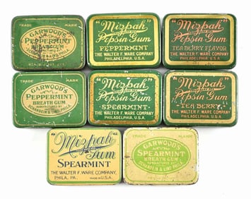 COLLECTION OF 8 CHEWING GUM TINS