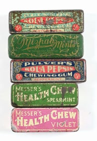 COLLECTION OF 5 GUM TIN BRANDS