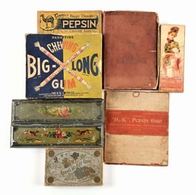 COLLECTION OF 7 CHEWING GUM BOXES
