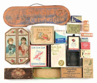 LARGE COLLECTION OF 19 CHEWING GUM BOXES & DISPLAYS