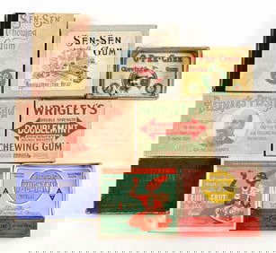 COLLECTION OF 9 CHEWING GUM BOXES