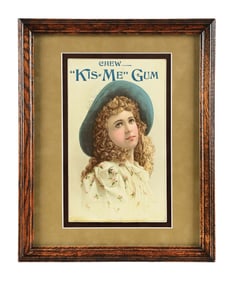 CHEW "KIS-ME" GUM SIGN W/ WOMAN GRAPHIC