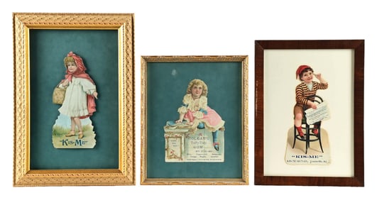 COLLECTION OF 3 KIS-ME AND COLGAN'S CHEWING GUM SIGNS