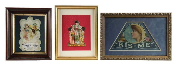 COLLECTION OF 3 KIS-ME, SEN-SEN AND RICHARDSON'S CHEWING GUM SIGNS