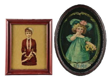 PAIR OF WHITE'S AND KIS-ME FRAMED CHEWING GUM SIGNS