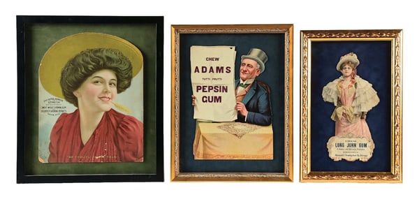 COLLECTION OF 3 CHEWING GUM DIE-CUT SIGNS