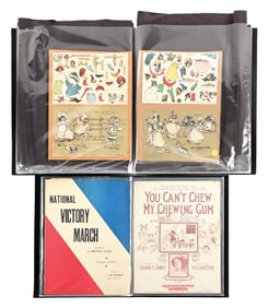 COLLECTION OF 2 DISPLAY FOLDERS OF CHEWING GUM EPHEMERA