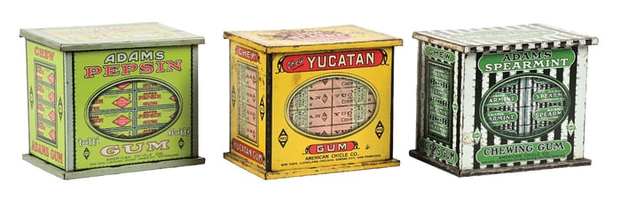 COLLECTION OF 3 ADAMS AND YUCATAN CHEWING GUM TINS