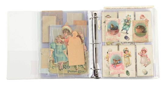 LARGE 3-RING BINDER COLLECTION OF CHEWING GUM EPHEMERA