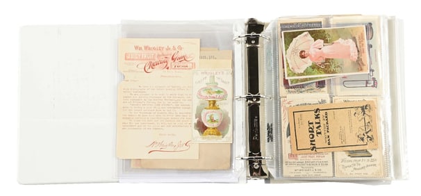 LARGE 3-RING BINDER COLLECTION OF WRIGLEY'S CHEWING GUM EPHEMERA