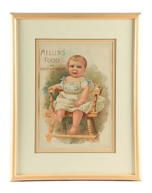 MELLIN'S FOOD PAPER SIGN W/ BABY GRAPHIC