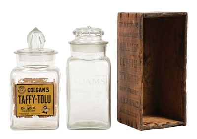 PAIR OF CHEWING GUM DISPLAY JARS