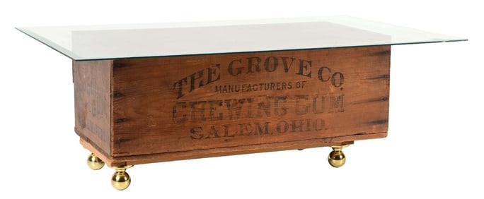 THE GROVE CO MANUFACTURES OF CHEWING GUM WOODEN BOX