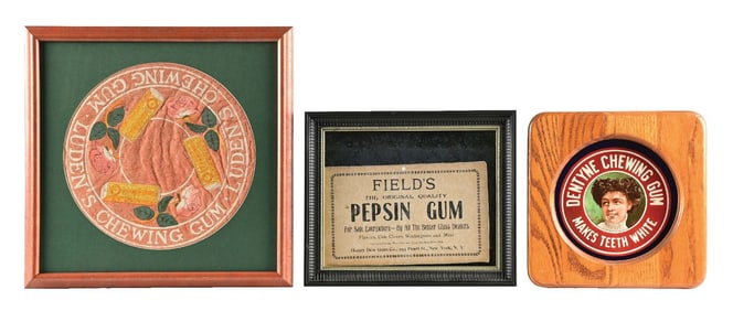COLLECTION OF 3 CHEWING GUM ADVERTISEMENTS