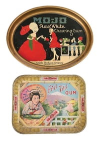PAIR OF CHEWING GUM SERVING TRAYS