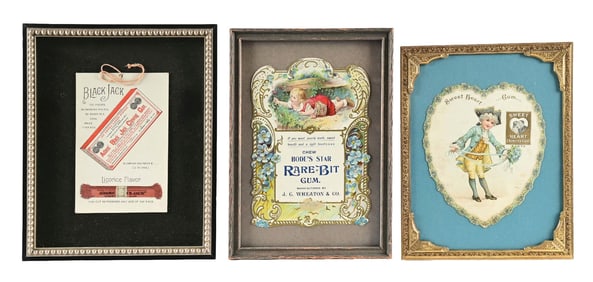 COLLECTION OF 3 CHEWING GUM ADVERTISEMENTS